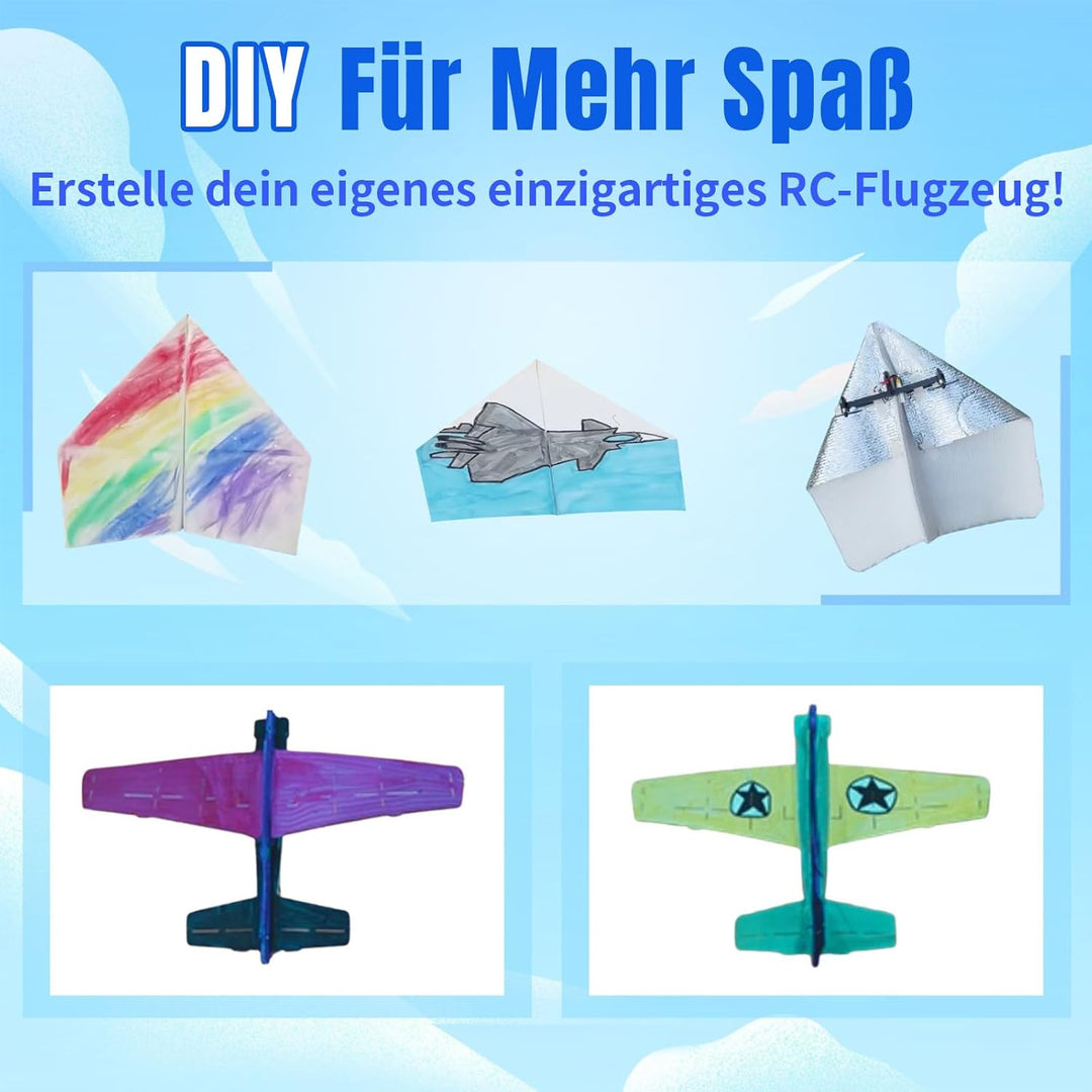 HAWK'S WORK RC Papierflugzeug, Ferngesteuertes Flugzeug mit Bunten Papieren, Superleichtes Flugspiel