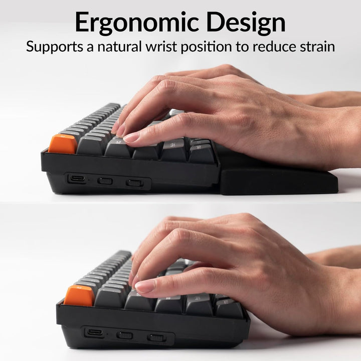 Keychron 447mm (17.6") Silicone Wrist Rest – Smooth & Washable Typing Support with Honeycomb for Ful