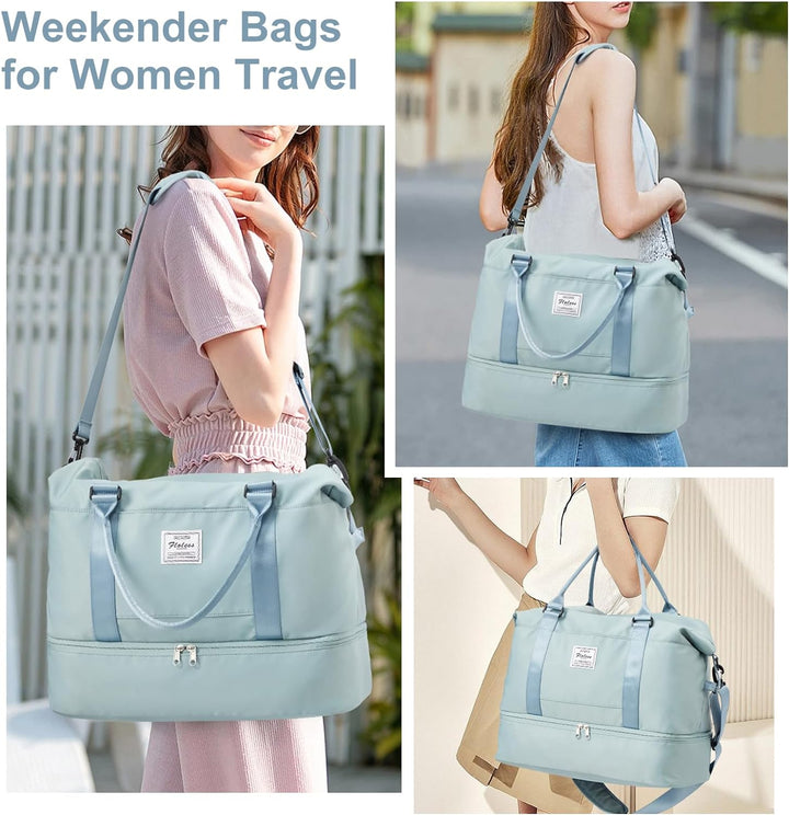Reisetasche Damen Handgepäck Tasche Sporttasche Weekender Bag Schwimmtasche Wasserdicht Travel Bag D
