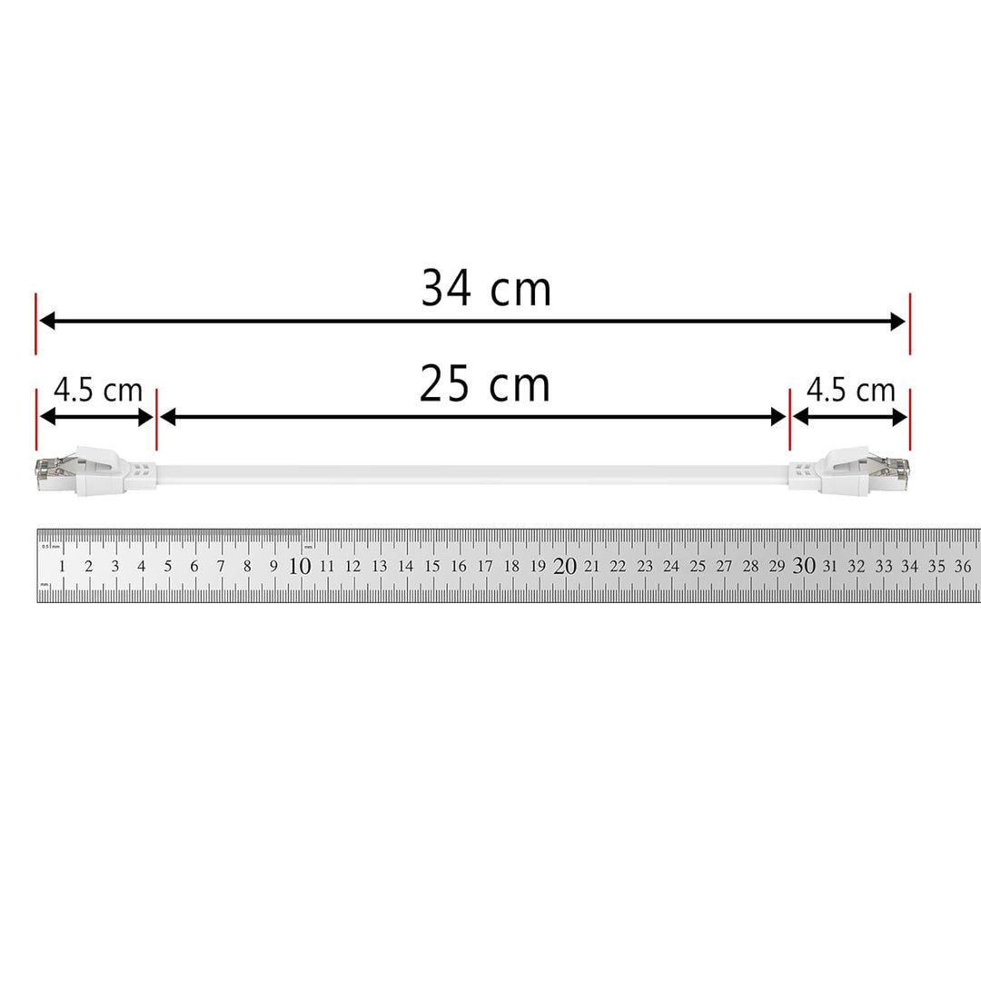 Ercielook Lan Kabel 0,25m-10 Stück - Hochgeschwindigkeits 40 Gbit/s Cat8-Netzwerkkabel für den Ausse