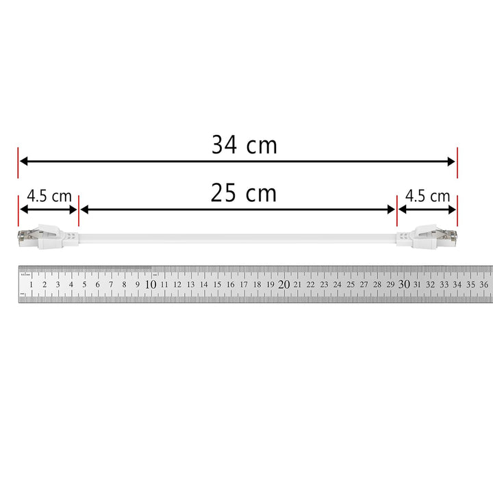 Ercielook Lan Kabel 0,25m-10 Stück - Hochgeschwindigkeits 40 Gbit/s Cat8-Netzwerkkabel für den Ausse