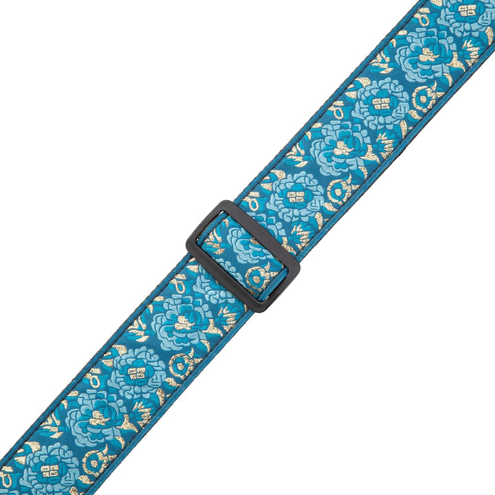Levy's Leathers M8AS-BLU Asian Print Jacquard Weave Guitar Strap, Blue Blau, Blau