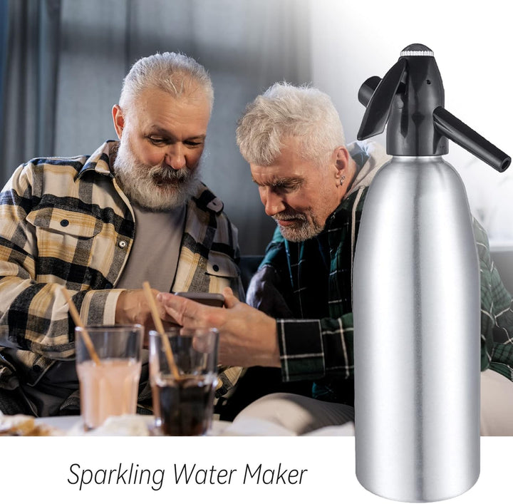 Soda Siphon,1L kohlensäurehaltiges Wasser Maschine,Seltzer Wasser Maker,Tragbare Aluminium Sparkling