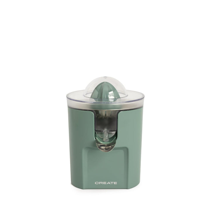 CREATE/JUICER STUDIO/Elektrische Zitruspresse in Salbeigrün/Spritzfrei, 230ml Behälter, Fruchtfleisc