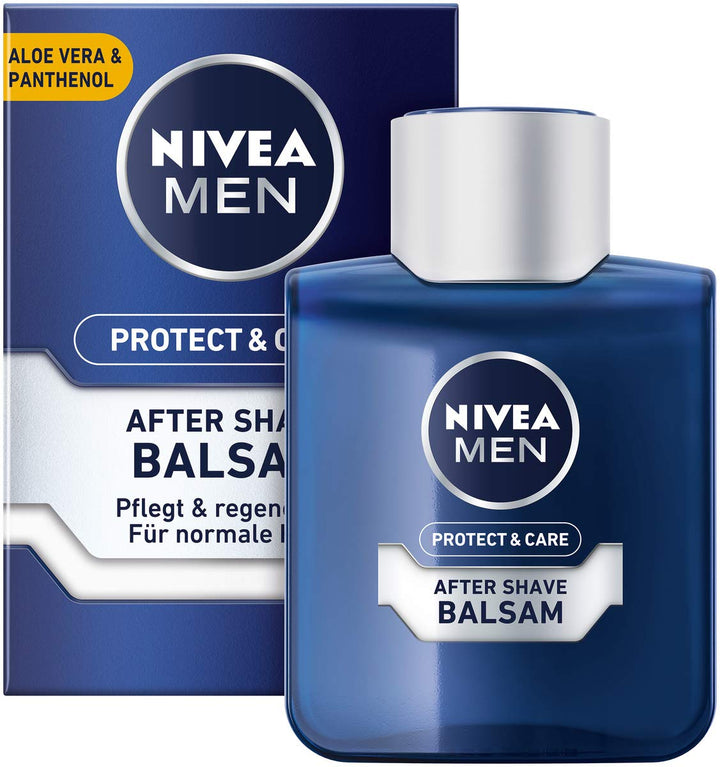 NIVEA MEN Protect & Care After Shave Balsam im 4er Pack (4 x 100 ml), beruhigendes After Shave, Haut