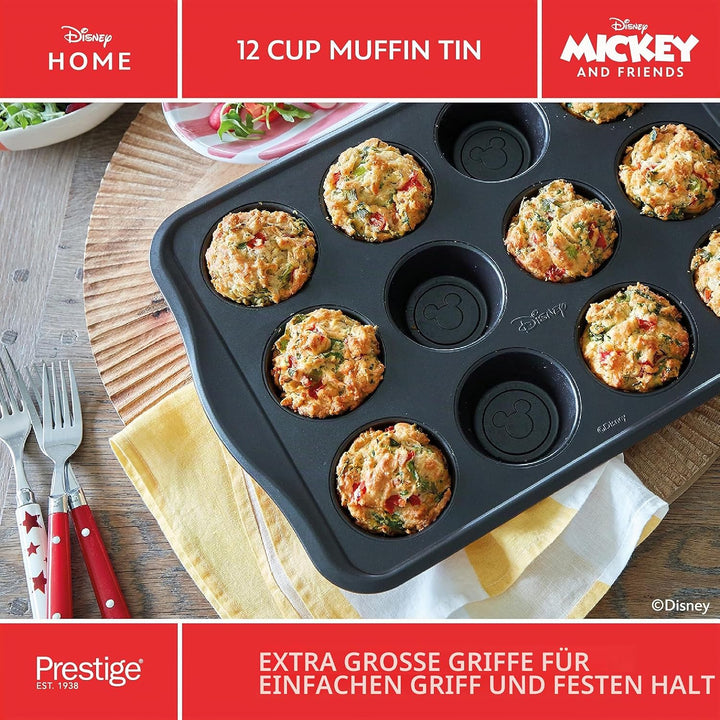 Prestige New Disney Bake with Mickey Mouse Muffinblech zum Backen mit 12 Mulden - Antihaft-Muffinfor