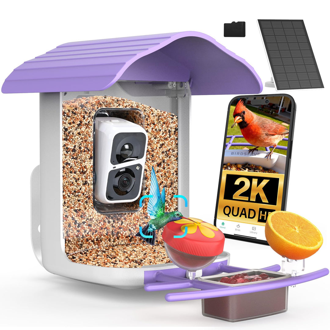 PAV- Vogelfutterstation mit Kamera Solarpanel, 64GB Karte & 2K HD Aufnahme Vogelvideo Vogelhaus für
