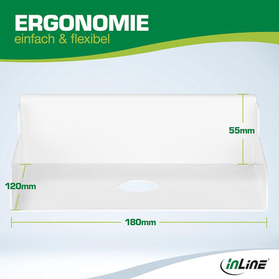 InLine Slatwall -  Ablage klein, Dokumentenablage, Zubehör für das Slatwall System, 18x12x5,5cm weis