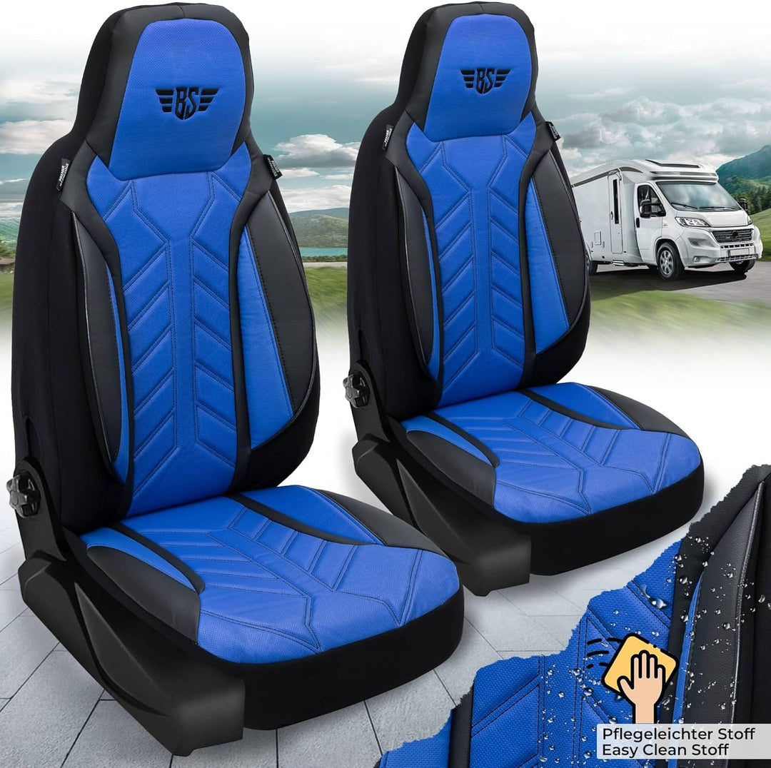 BREMER SITZBEZÜGE Wohnmobil Schonbezüge für FIAT Ducato Jumper Boxer DPL506 DPL506 - Schwarz/Blau, D