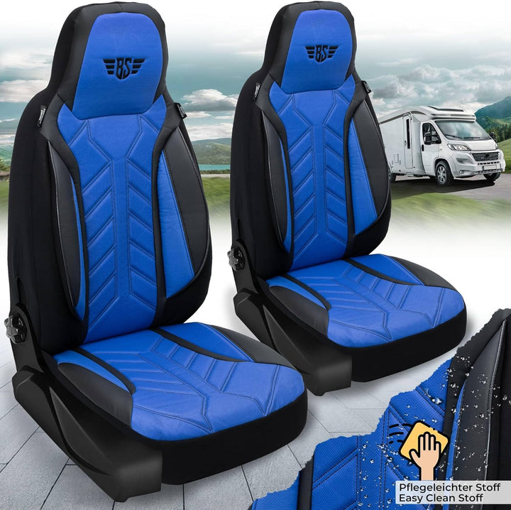 BREMER SITZBEZÜGE Wohnmobil Schonbezüge für FIAT Ducato Jumper Boxer DPL506 DPL506 - Schwarz/Blau, D