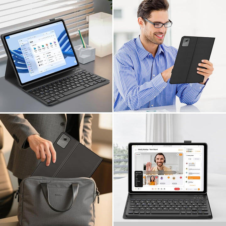IVEOPPE Hülle mit Tastatur für Lenovo Idea Tab 11" 2025 / Tab M11 2024 | Abnehmbare Magnetisch QWERT