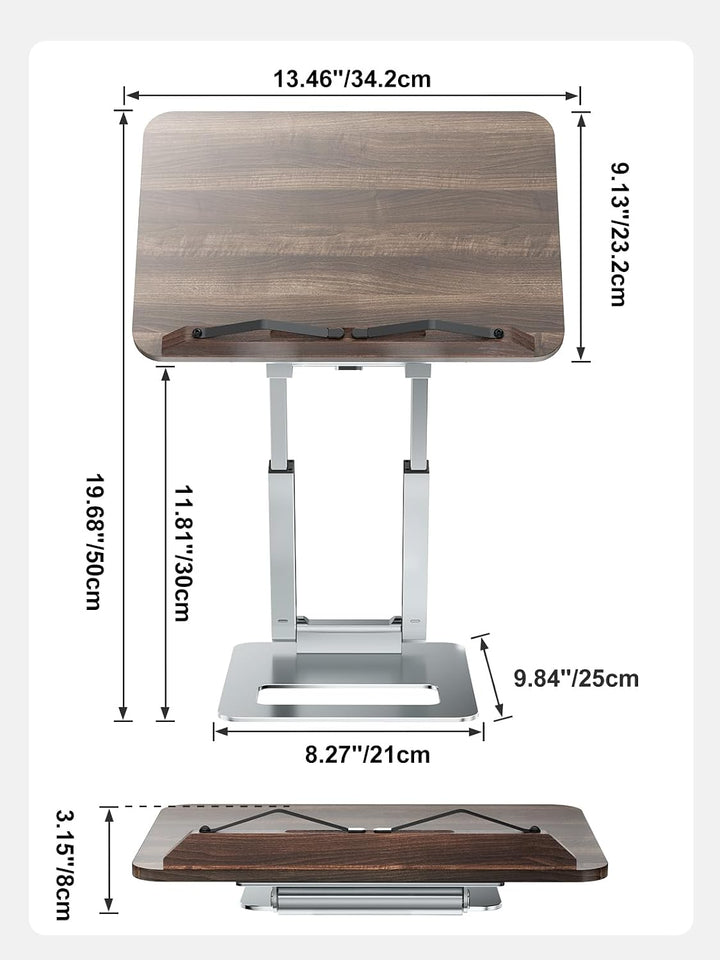 Tounee Buchständer, Teleskop-Buchhalterständer, höhenverstellbar, ausziehbares Design, ergonomischer