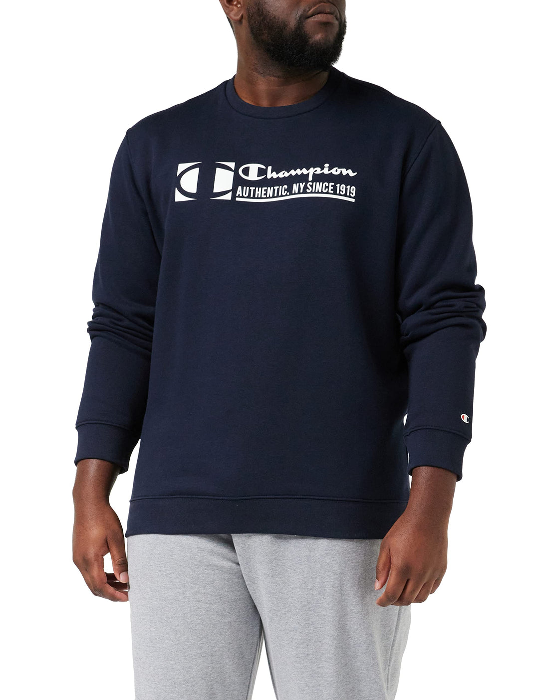 Champion Herren Graphic Shop Authentic-Fall Fleece Crewneck Kapuzenpullover S Marineblau, S Marinebl