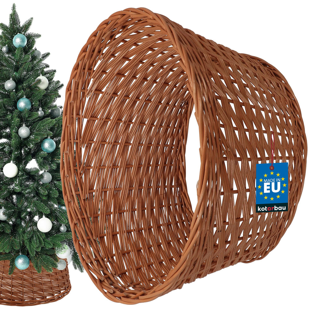 KOTARBAU® Weihnachtsbaum Rock aus Weide Ø 50 cm, Naturfarbe Christbaumständer aus Rattan Natur, Weih