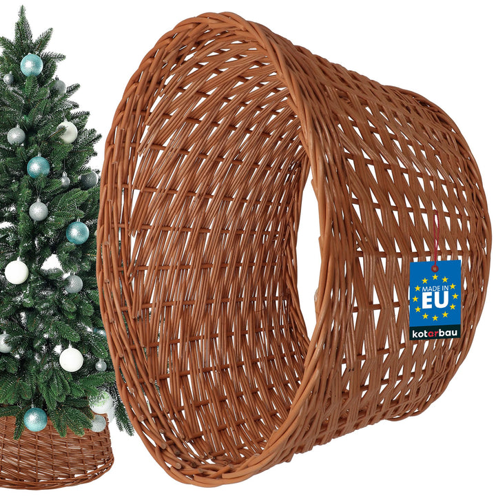 KOTARBAU® Weihnachtsbaum Rock aus Weide Ø 50 cm, Naturfarbe Christbaumständer aus Rattan Natur, Weih