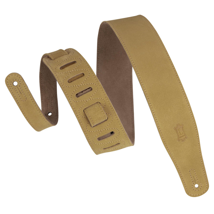 Levy's Gitarrengurt (Veloursleder, ca. 6,4 cm breit) goldbraun Bräunen, Bräunen