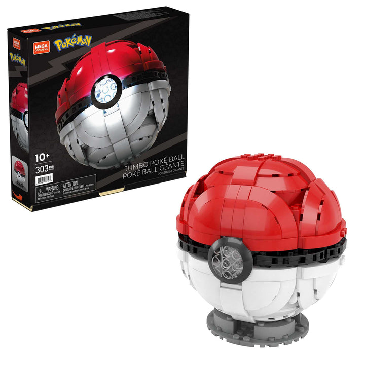MEGA Pokémon - Jumbo Poké Ball-Bauset, leuchtende Herausforderung mit 303 Bausteinen, für Kinder ab