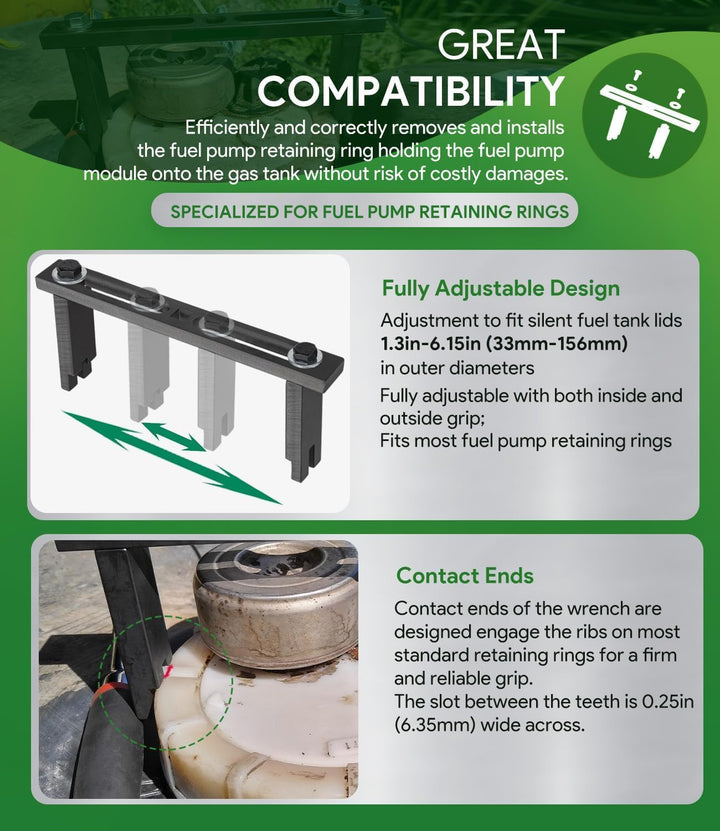 TOOLS 25156 Kraftstoffpumpen-Modul Spannenschlüssel für Tankhaltering - Universell 33-156mm - Kompat