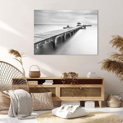 Bilder auf Leinwand 100x70cm Leinwandbild Thailand bucht strand brücke Gross Wanddeko Bild Schlafzim