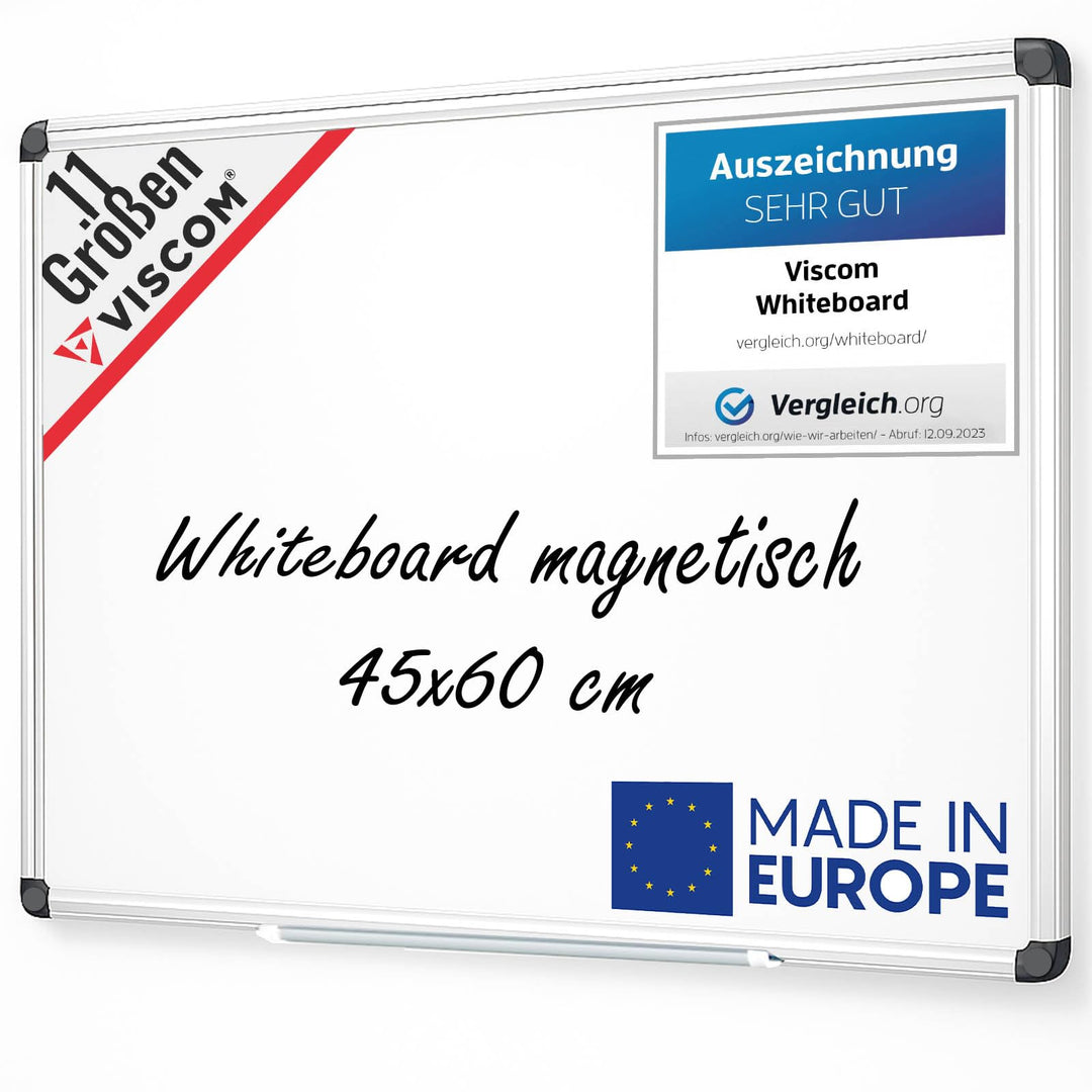 VISCOM Whiteboard magnetisch - 45 x 60 cm - Magnettafel in 11 Grössen - Magnetwand kratzfest & besch