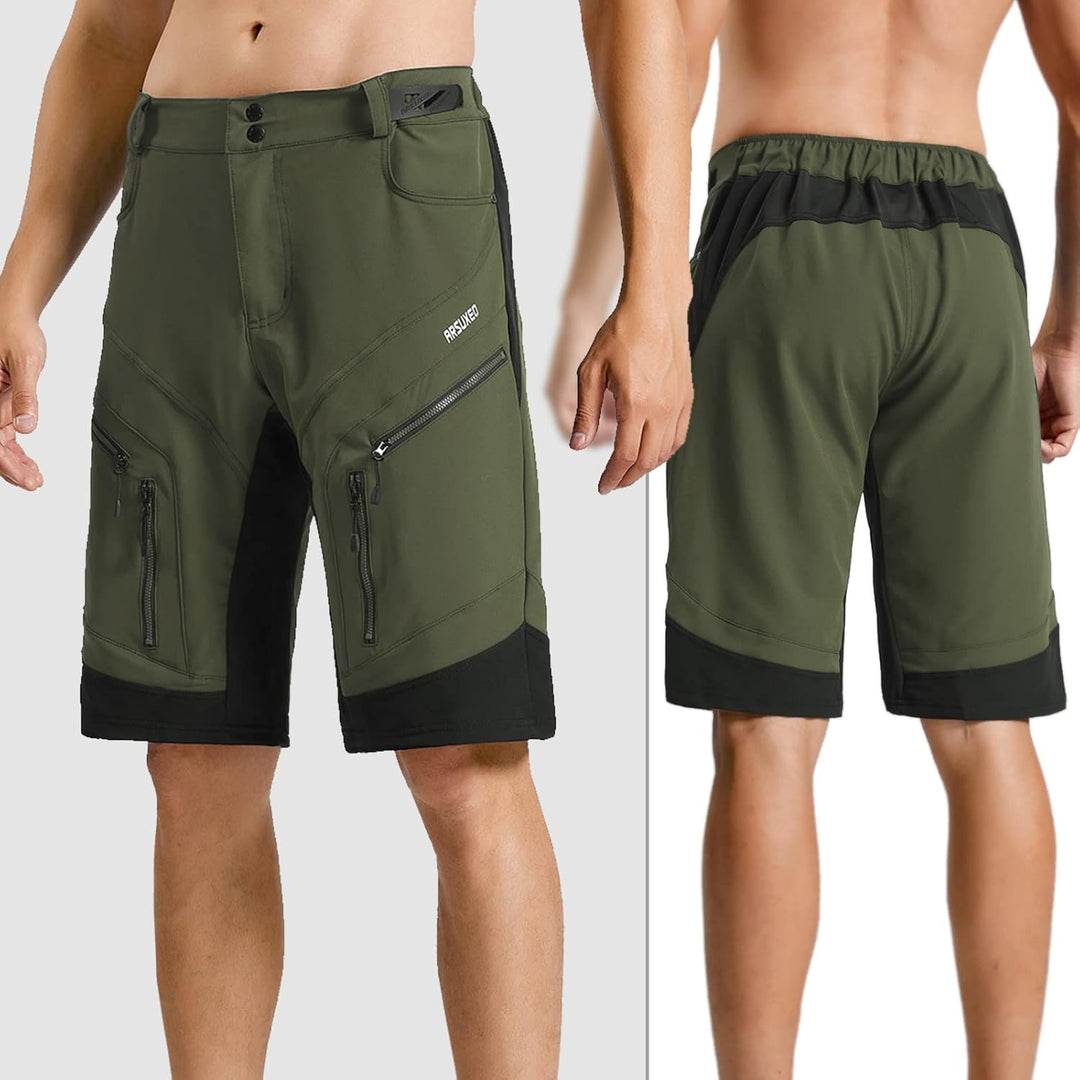 ARSUXEO Radhose Herren MTB Shorts Gepolstert Getrennte Unterhose Lose Fit Fahrradhose Wasserabweisen