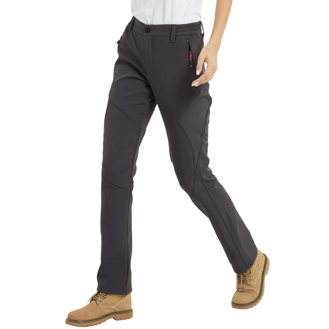 FLYGAGA Damen Outdoorhose Softshellhose Wanderhose Gefüttert Fleece Warm Wasserdicht Winddicht Therm