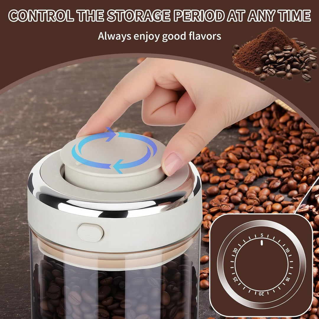 1100ML Vakuum Kaffeedose, Kaffeebehälter Luftdicht mit Auslassventil und Datumsanzeige, Kaffeebohnen