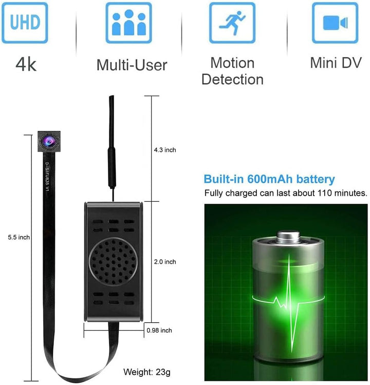 MAGENDARA Mini Kamera 4K Ultra HD WLAN Kleine Überwachungskamera Innen Videokamera mit APP Überwachu