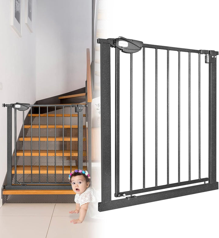 JOIEYOU Treppenschutzgitter ohne Bohren, 75-85 cm Türschutzgitter Treppengitter für Kinder und Haust