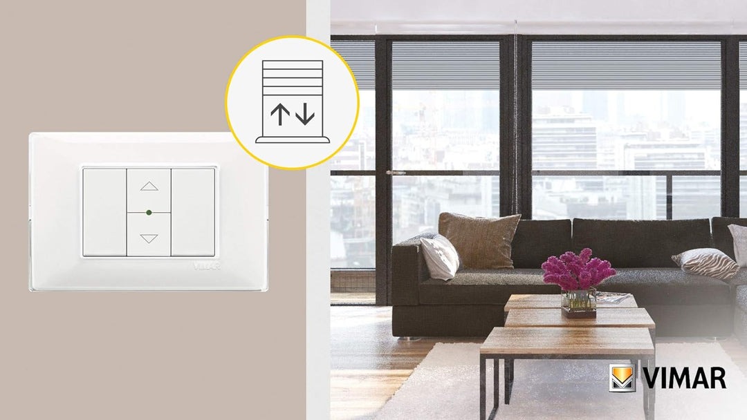 Vimar 14196 Plana elektronischer Quid für Rollladen cosφ 0,6 2 A 220-240 V ~ 50/60 Hz, Standortspeic