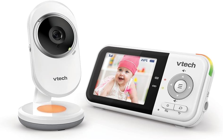 VTech - BM3254 – Babyphone Video Clear Plus – Nachtlicht und Wiegenlied – Display 2,8 Zoll – Babypho