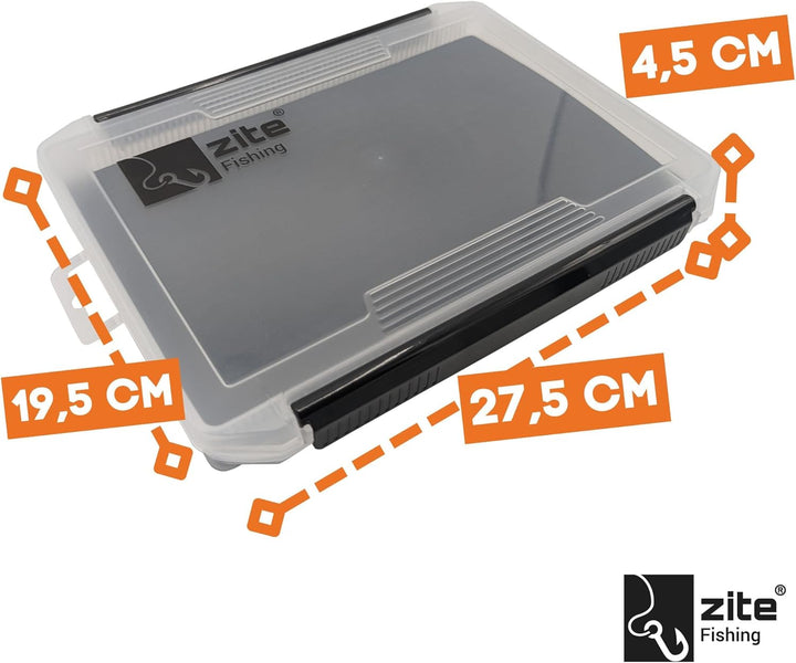 Zite Fishing EVA Tackle-Box 25,5x19,5x3,5cm | Köderbox EVA-Schaum-Einlage Geschlitzt | Top für Spoon