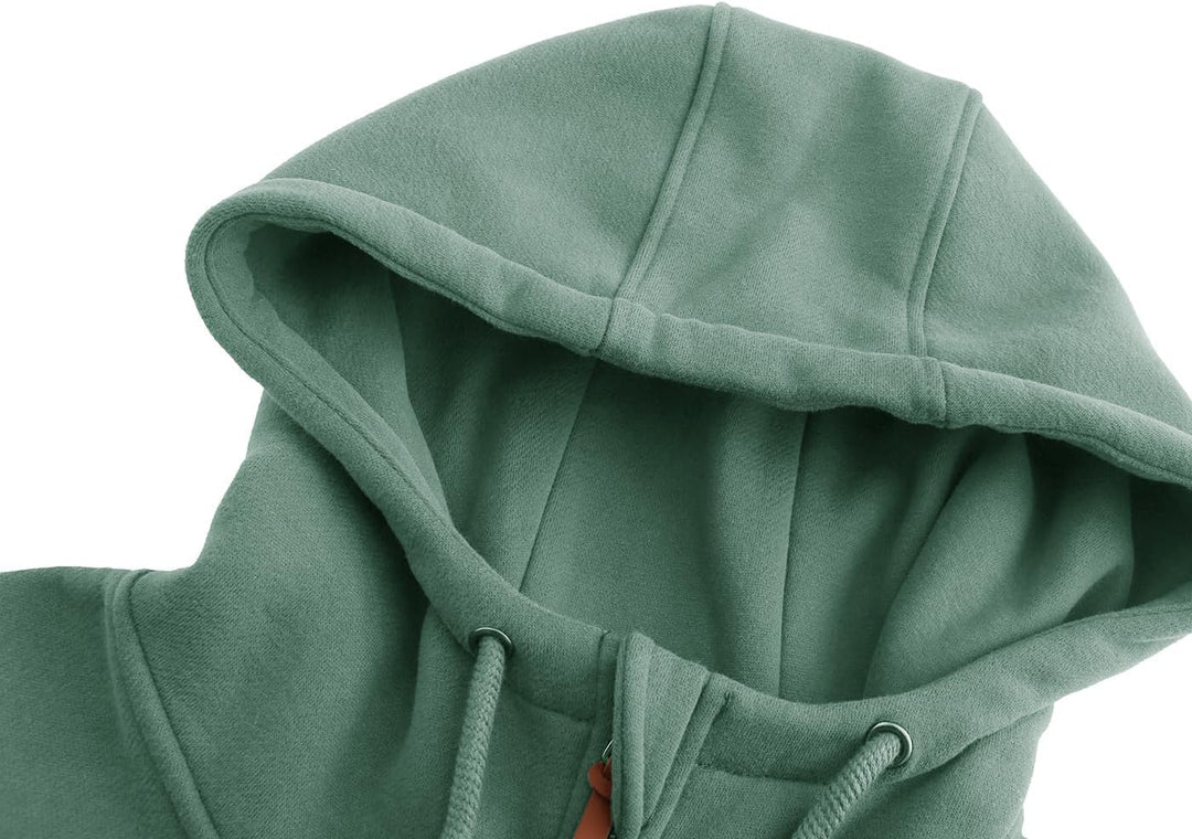 Damen Sweatjacke Kapuzenpullover Zip Hoodie Kapuzenjacke Winter Sweatshirt Jacke S Bohnengrün, S Boh