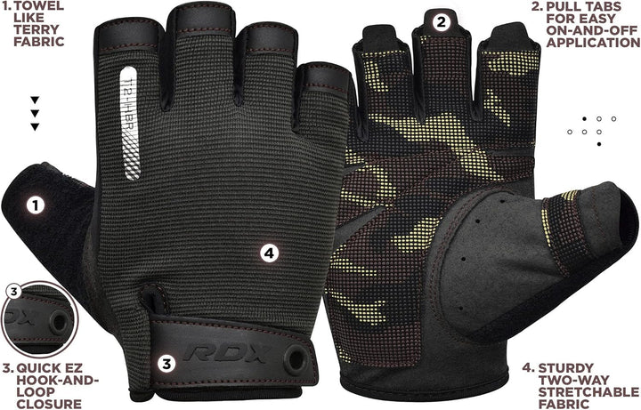 RDX Gewichtheberhandschuhe, zusätzliche Dehnbare Lange Handgelenkstütze, voller Handflächengriff, Mä