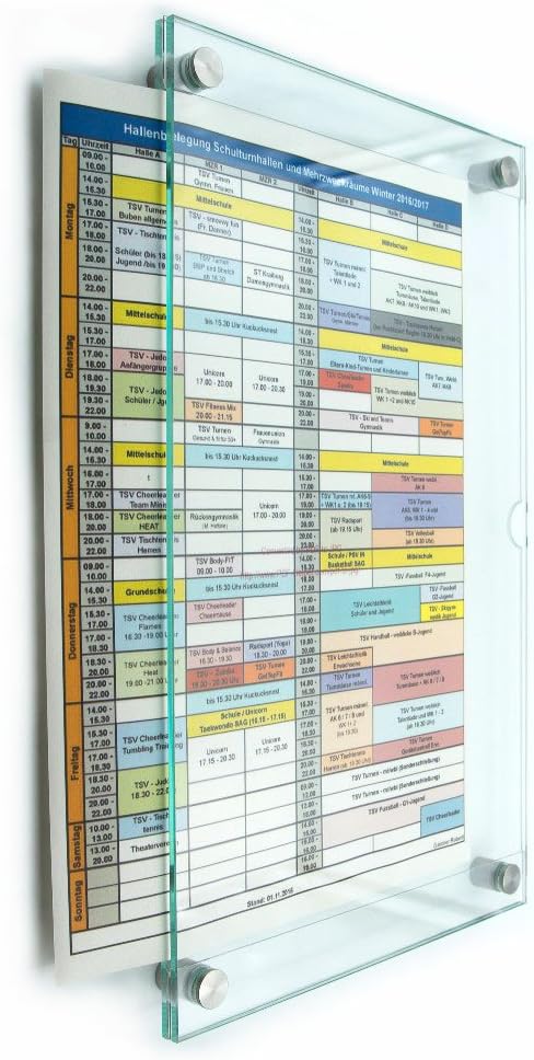 Wechselrahmen, schnelles austauschen von Informationen in DIN A3 Hochformat, Rahmenloses Sicherheits