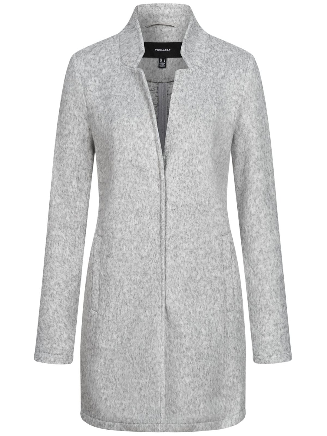VERO MODA Damen Kurzmantel VMBrushedkatrine lange Damenjacke, S Light Grey Melange