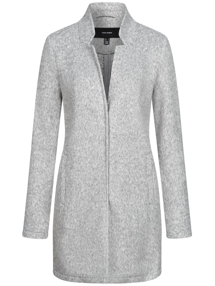 VERO MODA Damen Kurzmantel VMBrushedkatrine lange Damenjacke, S Light Grey Melange