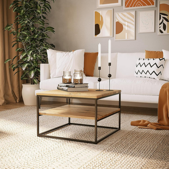 1 Original BestLoft® Couchtisch Boston Beistelltisch Industriedesign Loft (Eiche Wild + Gestell Schw