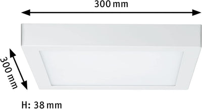 Paulmann 70646 LED Panel Lunar eckig 300x300mm 18W 230V Weiss matt Alu Deckenleuchte LED Deckenlampe