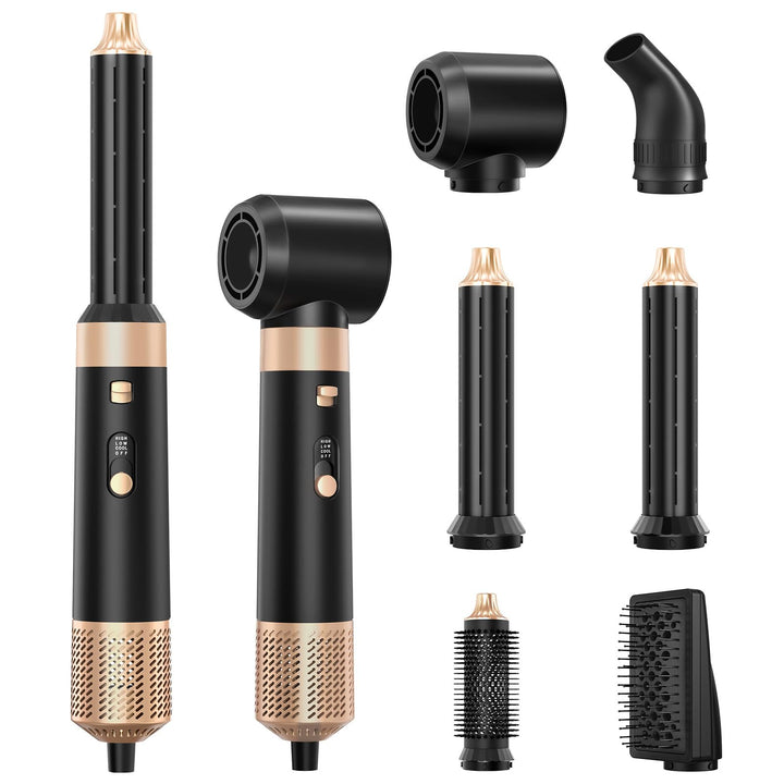 Sendowtek Haarstyler 6 in 1, Airstyler Set 950W Multi Haarstyling Geräte mit 3 Temp Lockenstab Warml