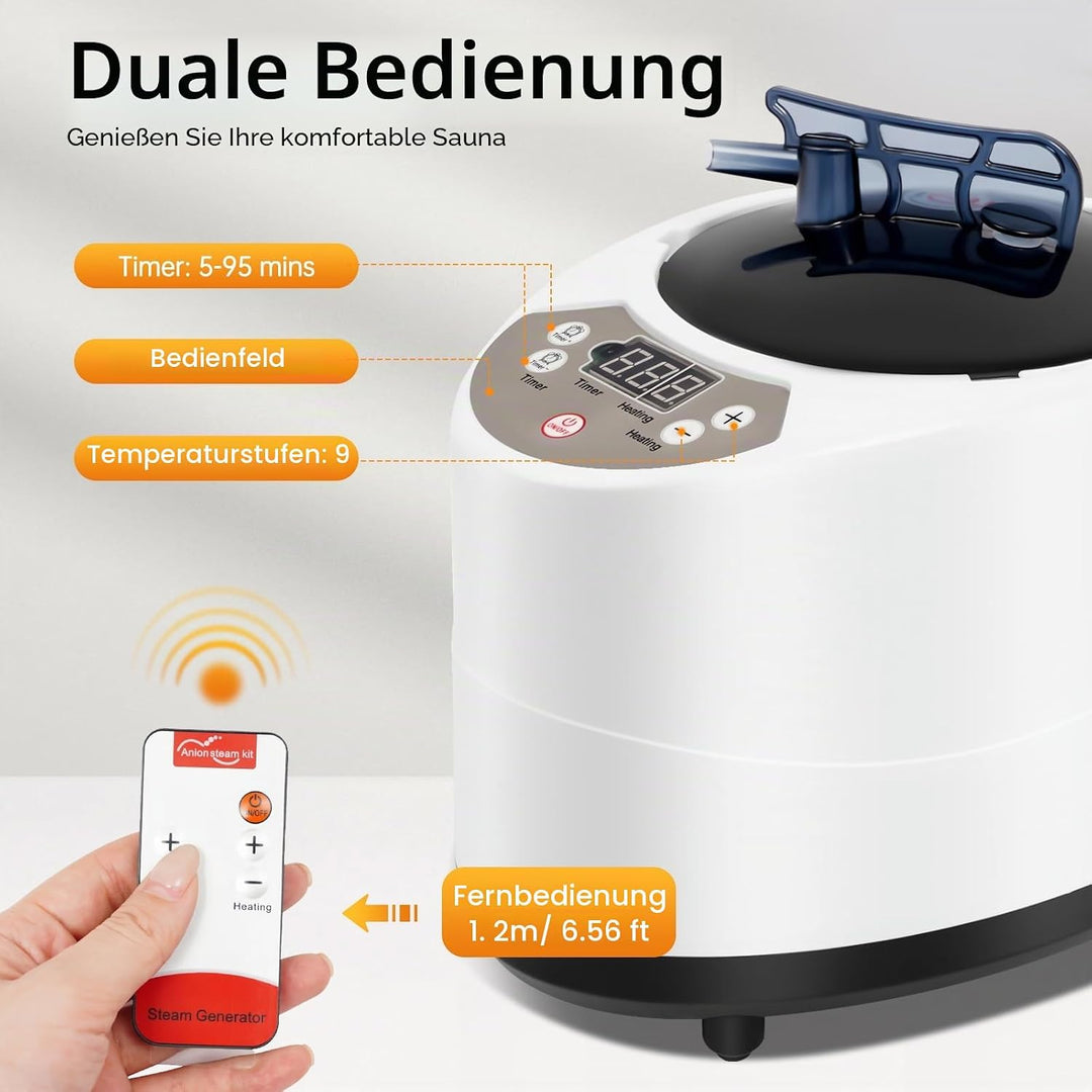 Sauna Dampferzeuger, Dampfsauna Saunadampfer, Sauna Dampferzeuger mit Fernbedienung, 1000W 3L Dampfs