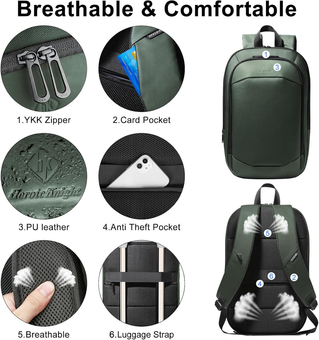 Laptop Rucksack Herren Business Rucksack leicht 15.6 Zoll wasserdichter erweiterbarer Reiserucksack