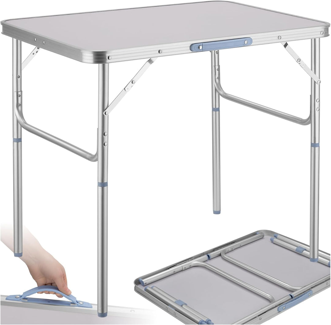 tectake® Klapptisch, Campingtisch klappbar, leicht und wetterfest, Alu Campingtisch mit Tragegriff,