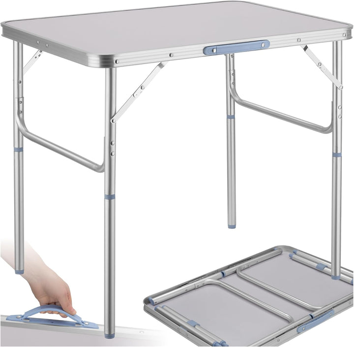 tectake® Klapptisch, Campingtisch klappbar, leicht und wetterfest, Alu Campingtisch mit Tragegriff,