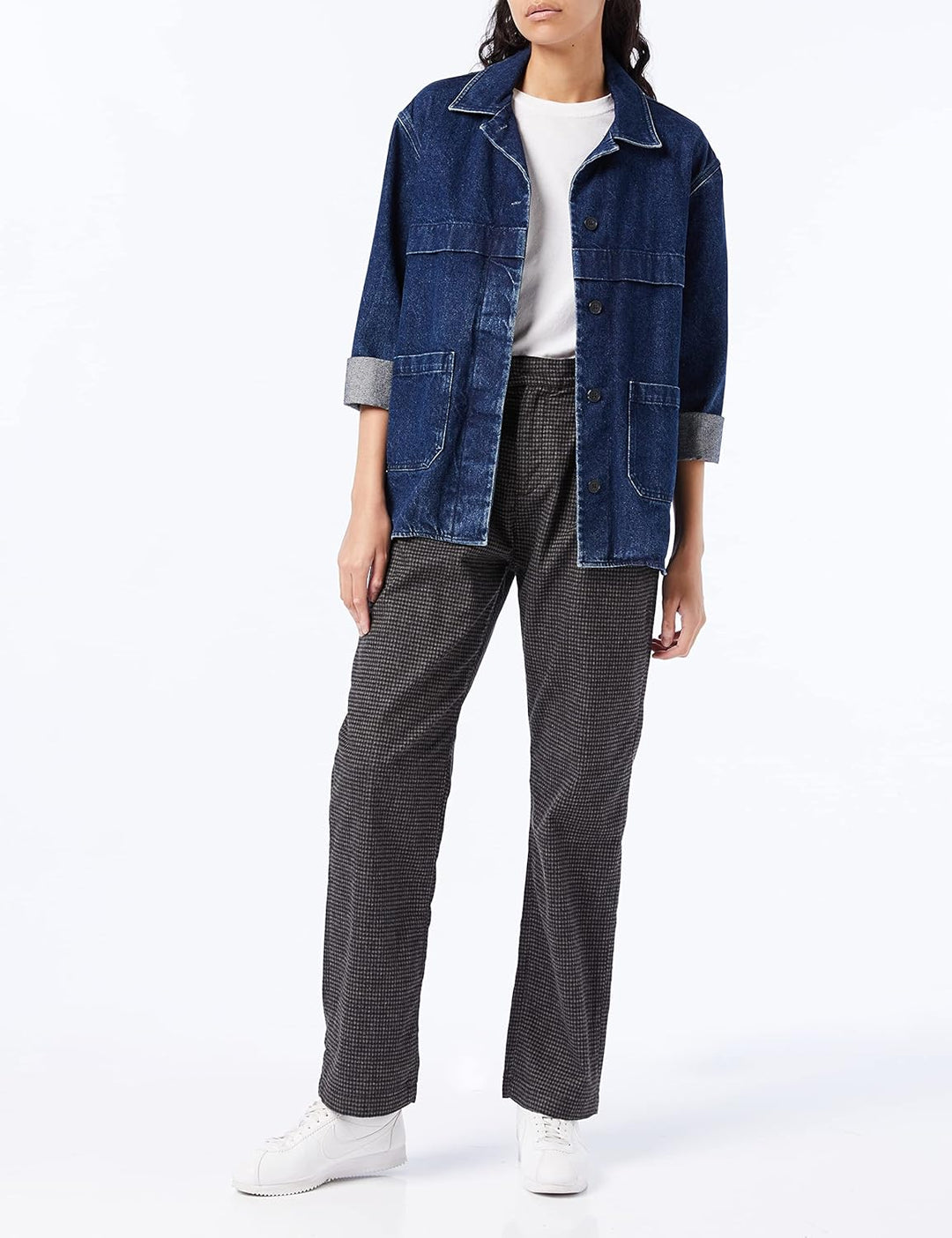 MUSTANG Damen Pleated Women Chino Jeans 26W / 30L Small Granddad Check 12334, 26W / 30L Small Grandd