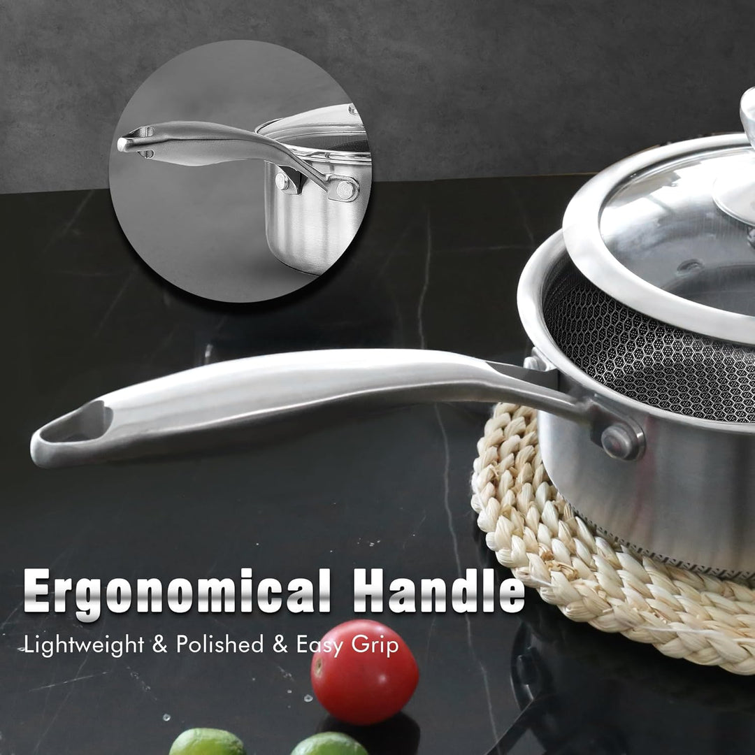 AuFranc® Nonstick Edelstahl-Topf (1L) 0.9 Liter, 0.9 Liter