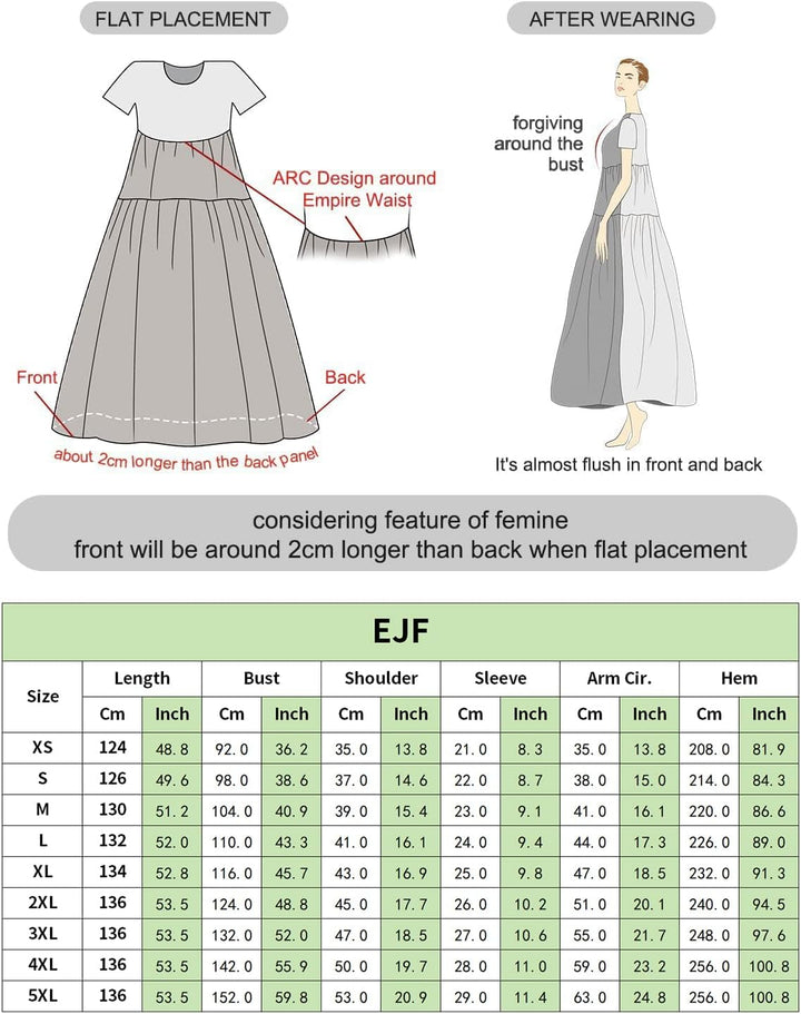 YESNO Damen Kleider Freizeit Lose Sommerkleid Lang Boho Maxikleid für Rundhals Strandkleid Blumenkle