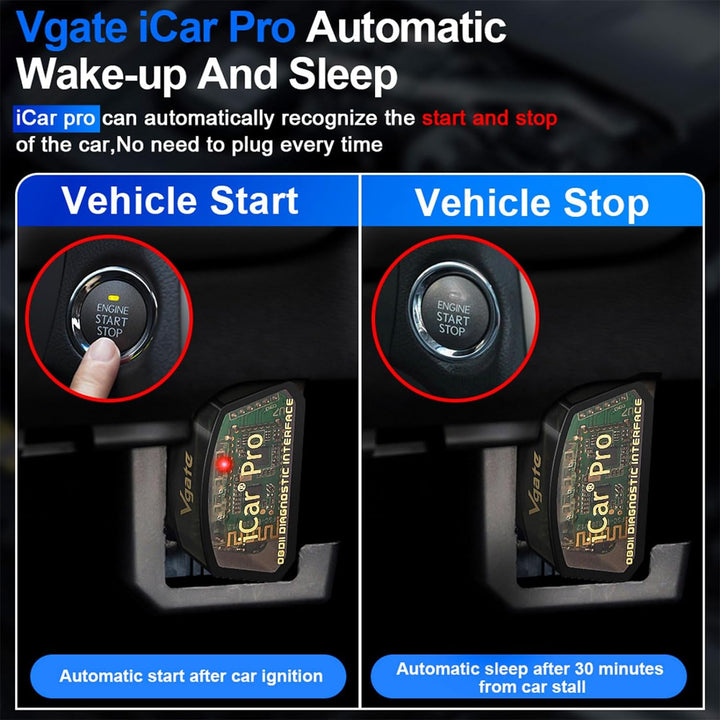 Vgate iCar Pro Bluetooth 4.0 OBD2 Codeleser OBDII Fehlerdiagnosegerät Kompatibel Auto Adapter Motork
