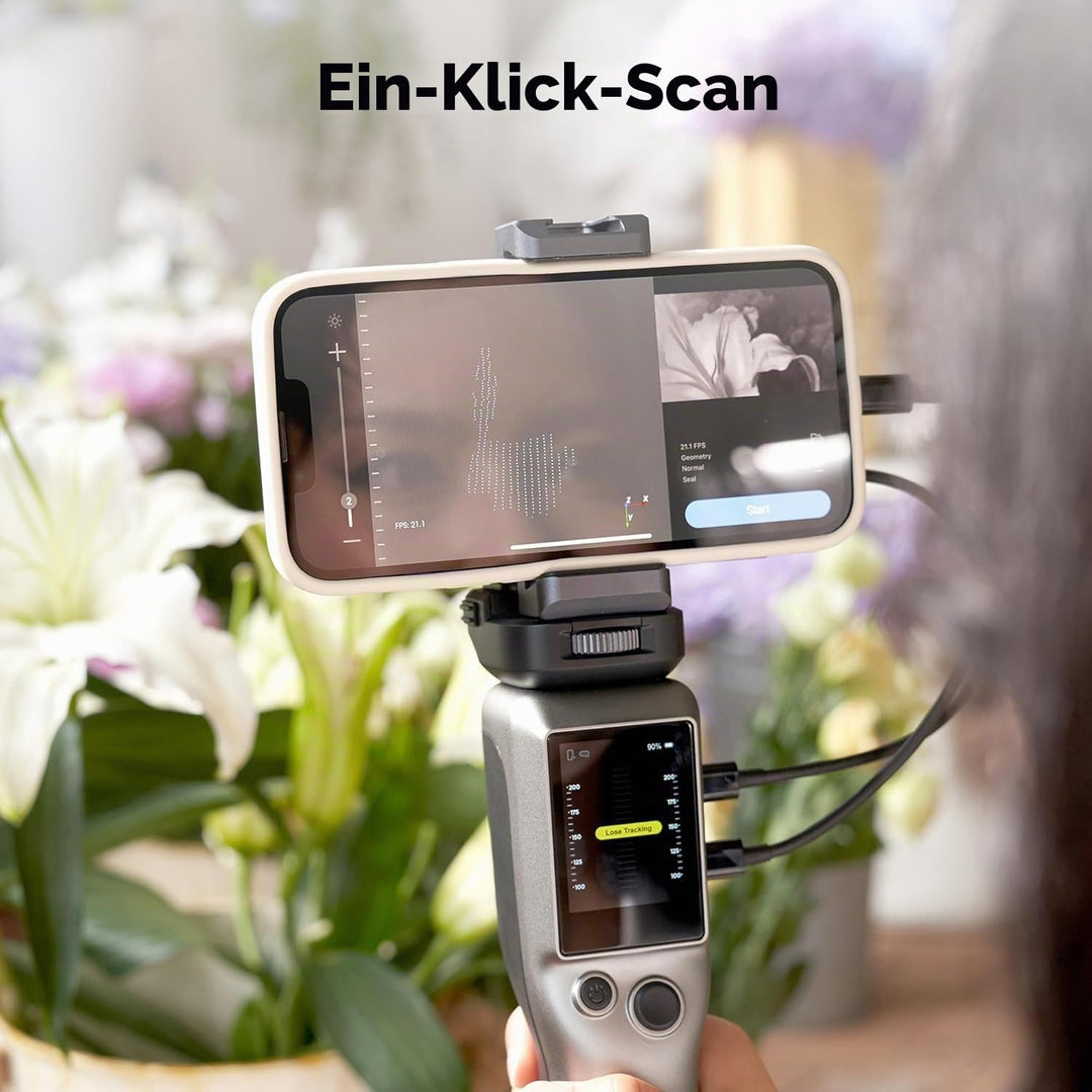3DMakerpro Smart Grip Handgriff für 3D-Scanner – Tragbare Smartphone-Halterung für Mobiles Scannen u