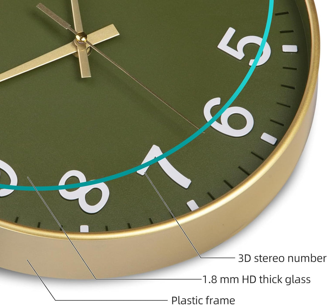 Wanduhr Ohne TickgeräUsche Lautlos 30cm Modern Quarz Gross Batterie Betriebene Stereo Digital Wanduh